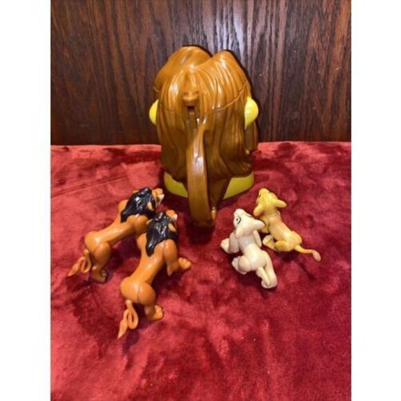 Vintage Lion King Lot 4 pcs Toy Figures PVC Cake Topper Disney & Lion Head Cup - Picture 5 of 5